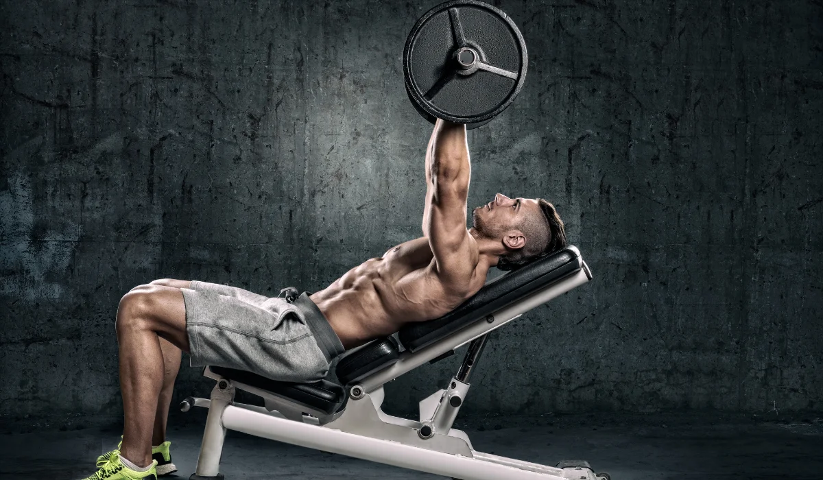 Man doing incline Barbell Chest Press